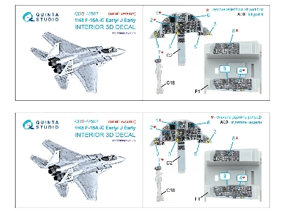 F-15 A / C Early / J Early - 3d-printed & Coloured Interior On Decal Paper (For Hasegawa Kits / Small Version) - image 11