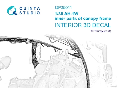 Ah-1w - Inner Parts Of Canopy Frame (For Trumpeter Kits) - image 1