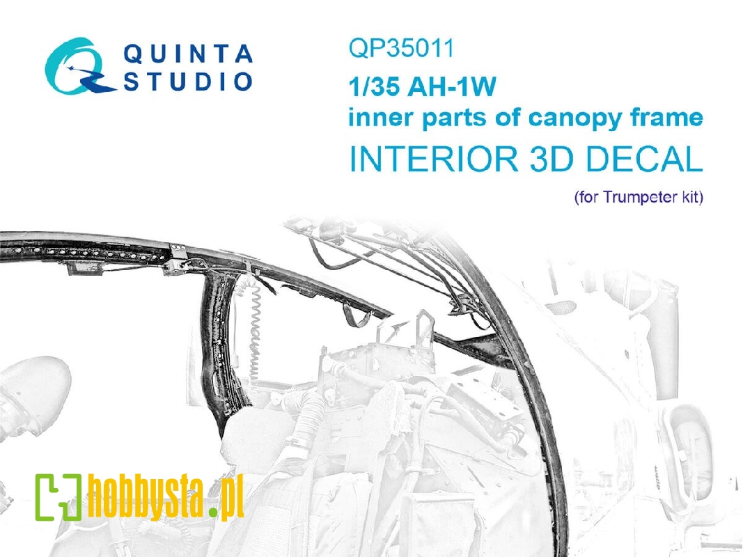 Ah-1w - Inner Parts Of Canopy Frame (For Trumpeter Kits) - image 1