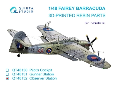 Fairey Barracuda Observer Station - 3d-printed Resin Parts (For Trumpeter Kits) - image 1