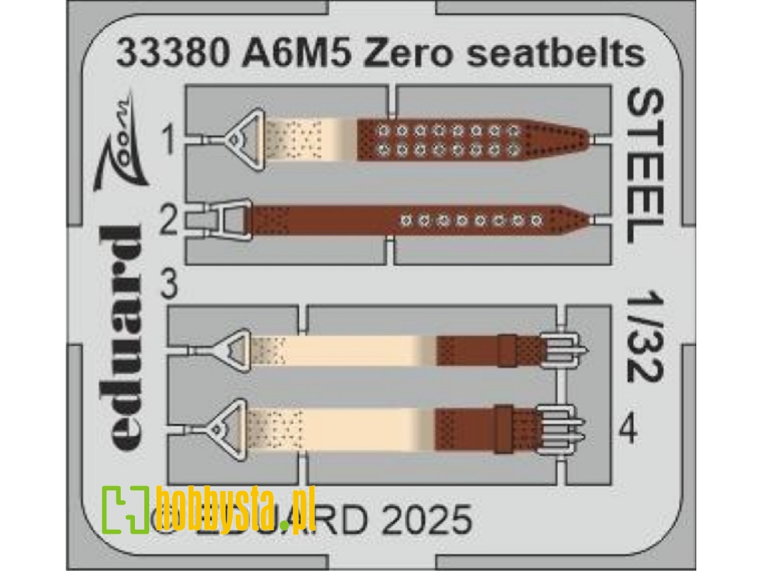 A6M5 Zero seatbelts STEEL 1/32 - TAMIYA - image 1 A6M5 Zero seatbelts STEEL 1/32 - TAMIYA - image 1