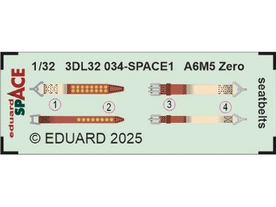 A6M5 Zero seatbelts SPACE 1/32 - TAMIYA - image 3