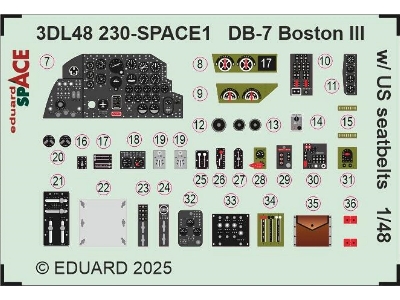 DB-7 Boston III w/  US seatbelts SPACE 1/48 - HONG KONG MODELS - image 4