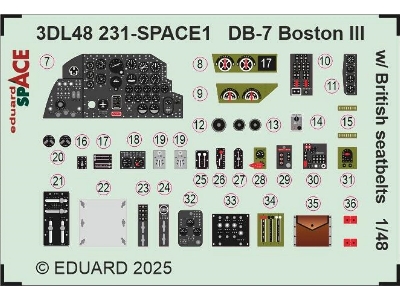 DB-7 Boston III w/  British seatbelts SPACE 1/48 - HONG KONG MODELS - image 4