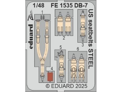 DB-7 Boston III US seatbelts STEEL 1/48 - HONG KONG MODELS - image 1