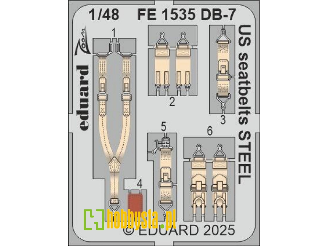 DB-7 Boston III US seatbelts STEEL 1/48 - HONG KONG MODELS - image 1 DB-7 Boston III US seatbelts STEEL 1/48 - HONG KONG MODELS - image 1