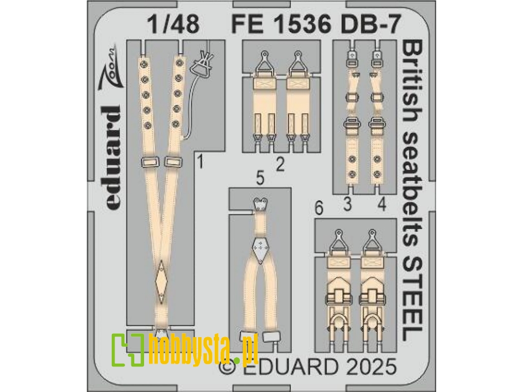 DB-7 Boston III British seatbelts STEEL 1/48 - HONG KONG MODELS - image 1 DB-7 Boston III British seatbelts STEEL 1/48 - HONG KONG MODELS - image 1