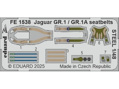 Jaguar GR.1 / GR.1A seatbelts STEEL 1/48 - AIRFIX - image 1