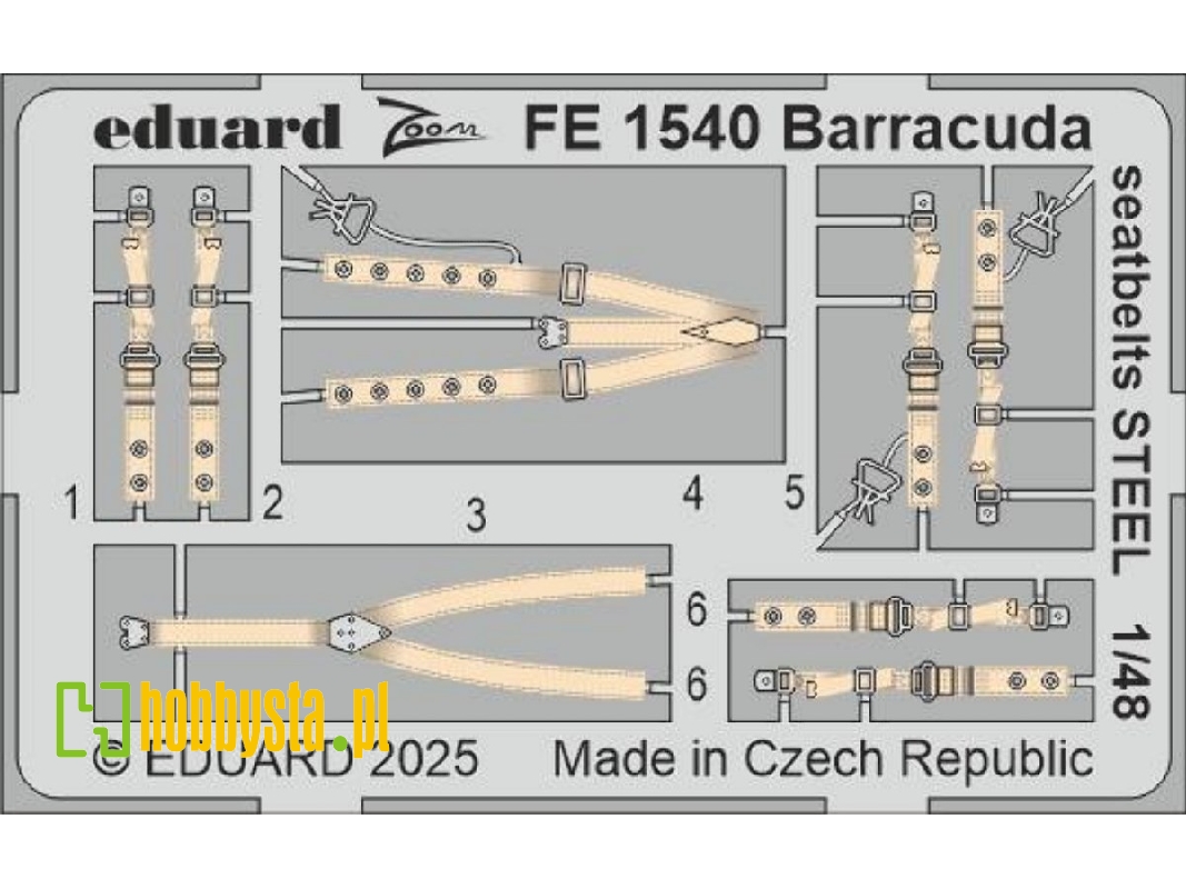 Barracuda seatbelts STEEL 1/48 - TRUMPETER - image 1 Barracuda seatbelts STEEL 1/48 - TRUMPETER - image 1