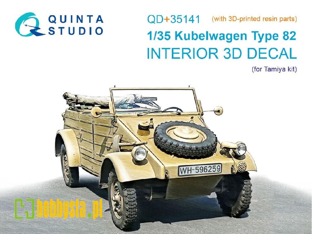 Kubelwagen Type 82 3d-printed & Coloured Interior On Decal Paper (Tamiya) (With 3d-printed Resin Parts) - image 1