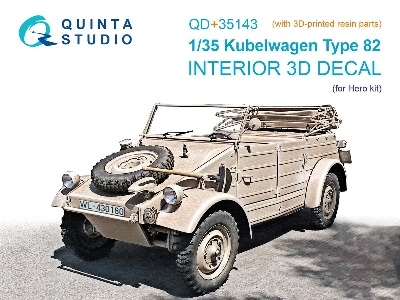 Kubelwagen Type 82 3d-printed & Coloured Interior On Decal Paper (Hero) (With 3d-printed Resin Parts) - image 1