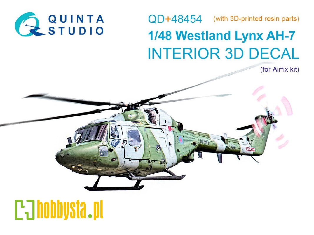 Lynx Ah-7 3d-printed & Coloured Interior On Decal Paper (Airfix) (With 3d-printed Resin Parts) - image 1 Lynx Ah-7 3d-printed & Coloured Interior On Decal Paper (Airfix) (With 3d-printed Resin Parts) - image 1