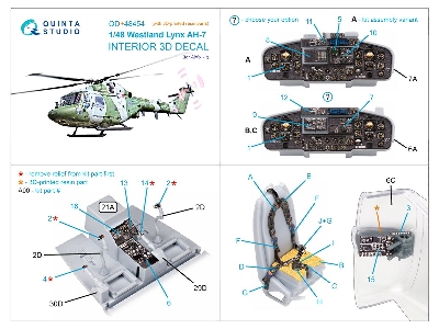 Lynx Ah-7 3d-printed & Coloured Interior On Decal Paper (Airfix) (With 3d-printed Resin Parts) - image 6