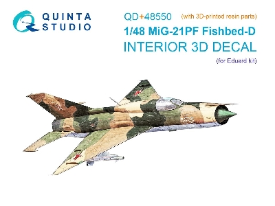 Mig-21pf 3d-printed & Coloured Interior On Decal Paper (Eduard) (With 3d-printed Resin Parts) - image 1