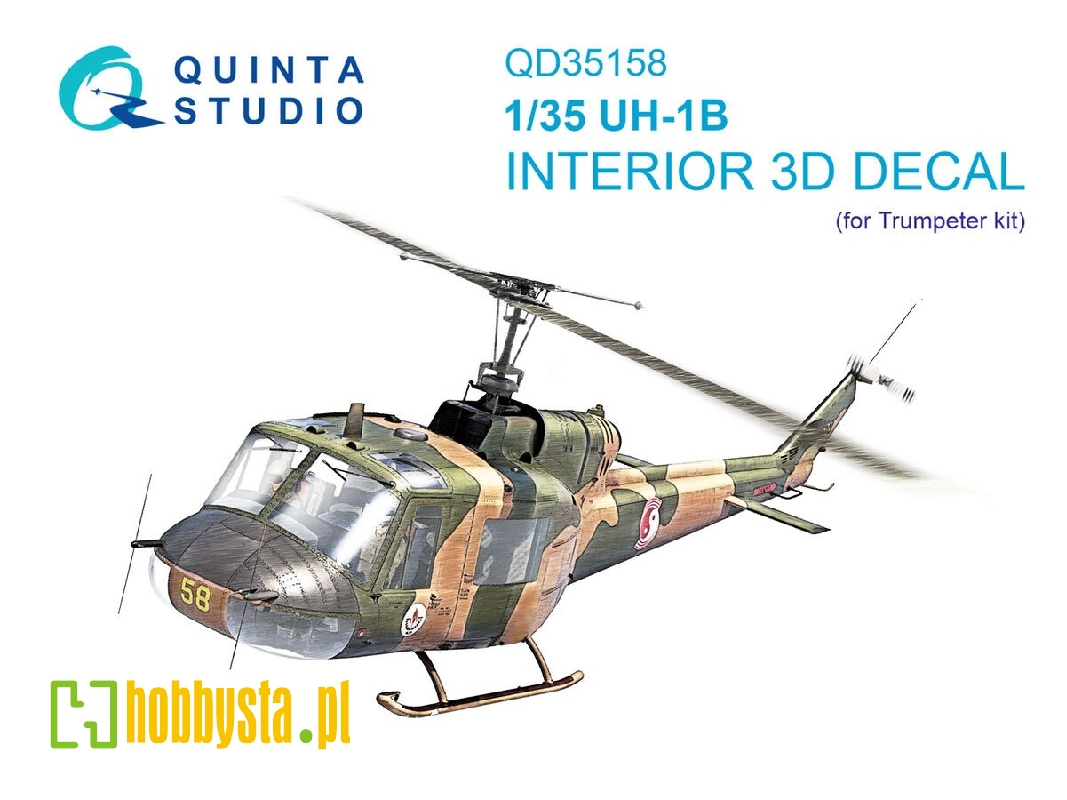 Uh-1b 3d-printed & Coloured Interior On Decal Paper (Trumpeter) - image 1 Uh-1b 3d-printed & Coloured Interior On Decal Paper (Trumpeter) - image 1