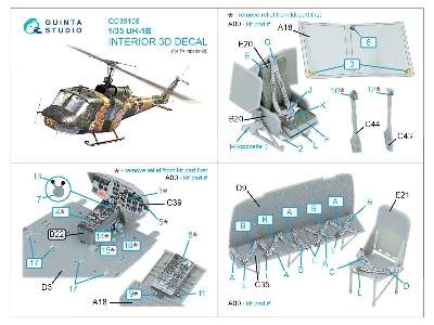 Uh-1b 3d-printed & Coloured Interior On Decal Paper (Trumpeter) - image 4