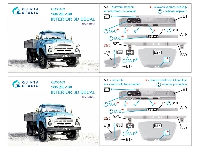 Zil-130 3d-printed & Coloured Interior On Decal Paper (Zvezda) - image 3