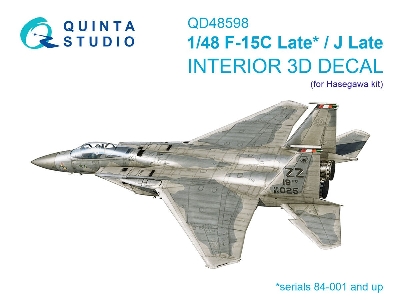 F-15c Late/F-15j Late 3d-printed & Coloured Interior On Decal Paper (Hasegawa) - image 1