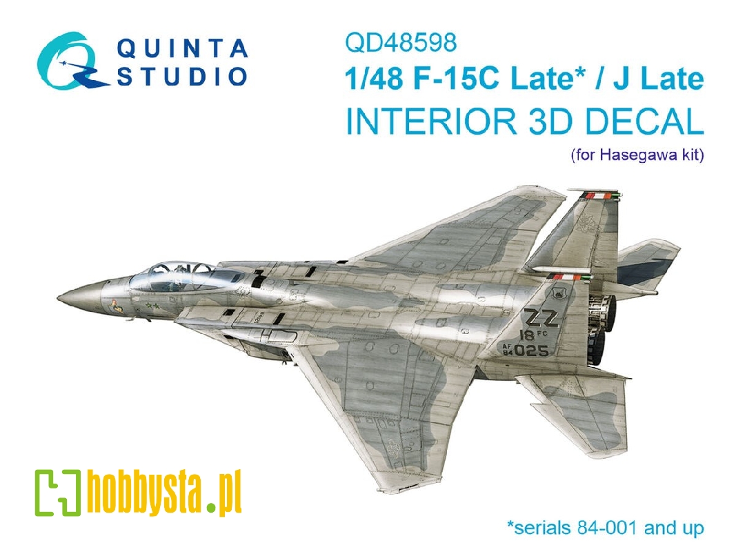 F-15c Late/F-15j Late 3d-printed & Coloured Interior On Decal Paper (Hasegawa) - image 1 F-15c Late/F-15j Late 3d-printed & Coloured Interior On Decal Paper (Hasegawa) - image 1