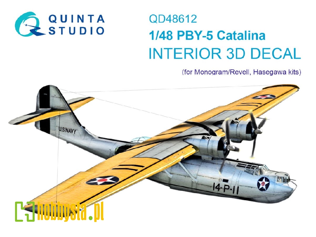 Pby-5 Catalina 3d-printed & Coloured Interior On Decal Paper (Revell/Monogram) - image 1 Pby-5 Catalina 3d-printed & Coloured Interior On Decal Paper (Revell/Monogram) - image 1