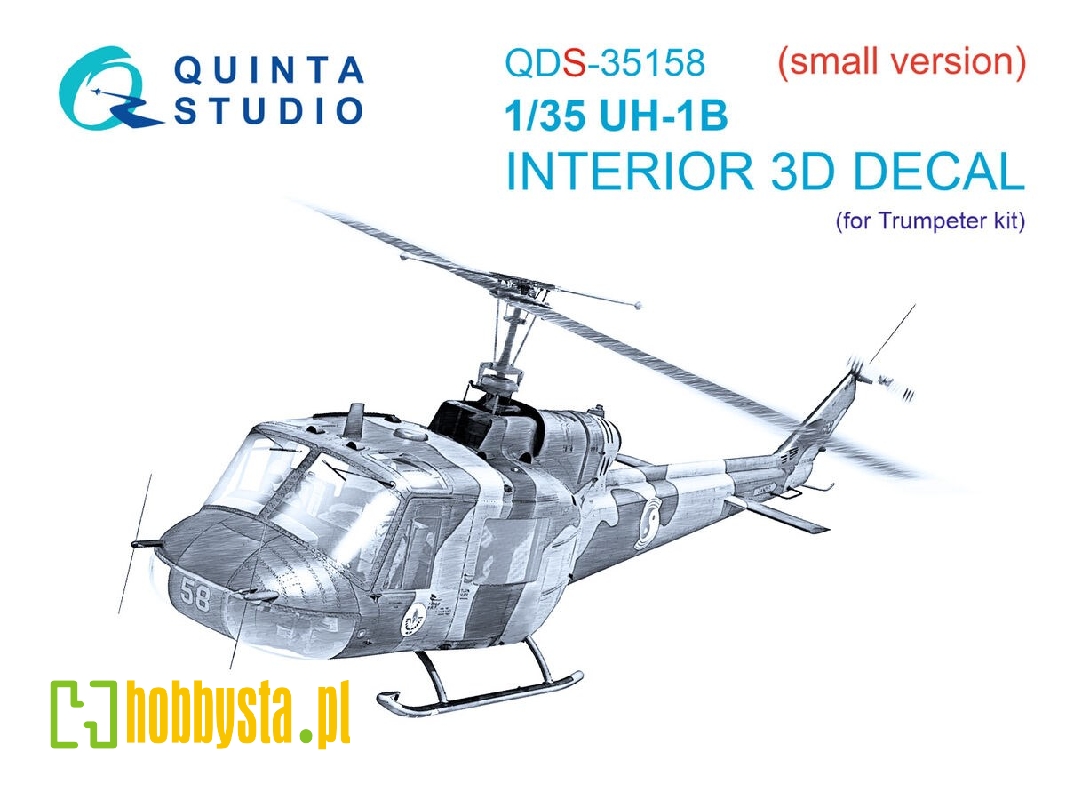 Uh-1b 3d-printed & Coloured Interior On Decal Paper (Trumpeter) (Small Version) - image 1 Uh-1b 3d-printed & Coloured Interior On Decal Paper (Trumpeter) (Small Version) - image 1