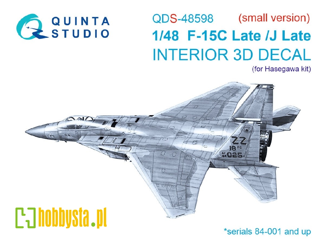 F-15c Late/F-15j Late 3d-printed & Coloured Interior On Decal Paper (Hasegawa) (Small Version) - image 1 F-15c Late/F-15j Late 3d-printed & Coloured Interior On Decal Paper (Hasegawa) (Small Version) - image 1