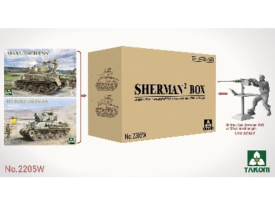 Sherman2 Box M4a1 (76w) Hvss + M1 Super Sherman + Us Army Tank Crewman Limited Edition - image 1