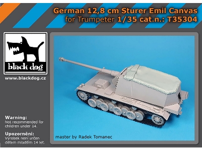 German 12,8cm Emil Canvas (For Trumpeter) - image 1