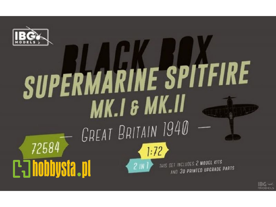 Black Box - Supermarine Spitfire Mk. I & Mk. Ii Great Britain 1940 (2 In 1 Kit) - image 1 Black Box - Supermarine Spitfire Mk. I & Mk. Ii Great Britain 1940 (2 In 1 Kit) - image 1