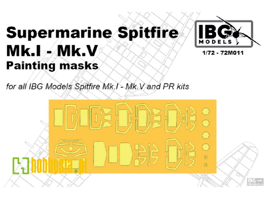 Supermarine Spitfire Mk.I - Mk.V - Painting Masks (For Ibg Kits) - image 1 Supermarine Spitfire Mk.I - Mk.V - Painting Masks (For Ibg Kits) - image 1