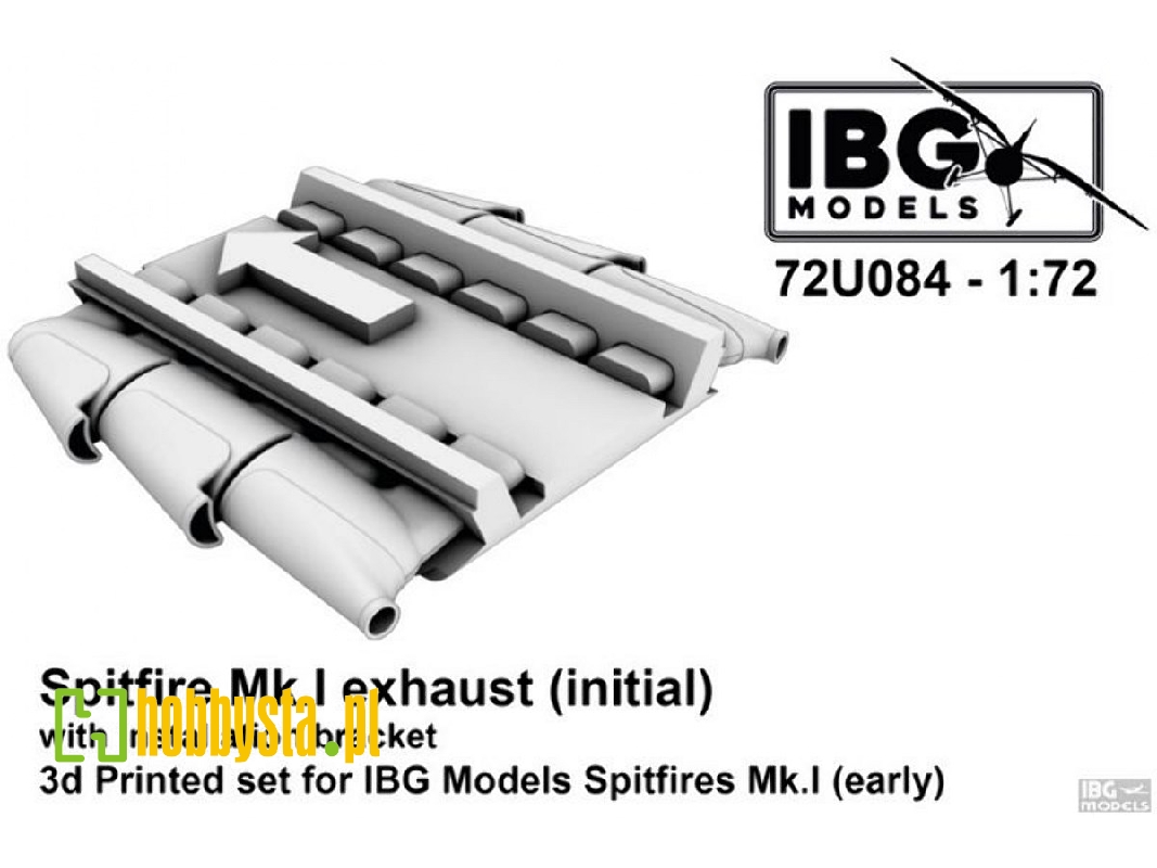 Supermarine Spitfire Mk. I - 3d-printed Exhaust (Initial / For Ibg Kits) - image 1 Supermarine Spitfire Mk. I - 3d-printed Exhaust (Initial / For Ibg Kits) - image 1