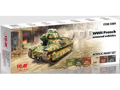 Acrylic paint set for WWII French armored vehicles - image 1