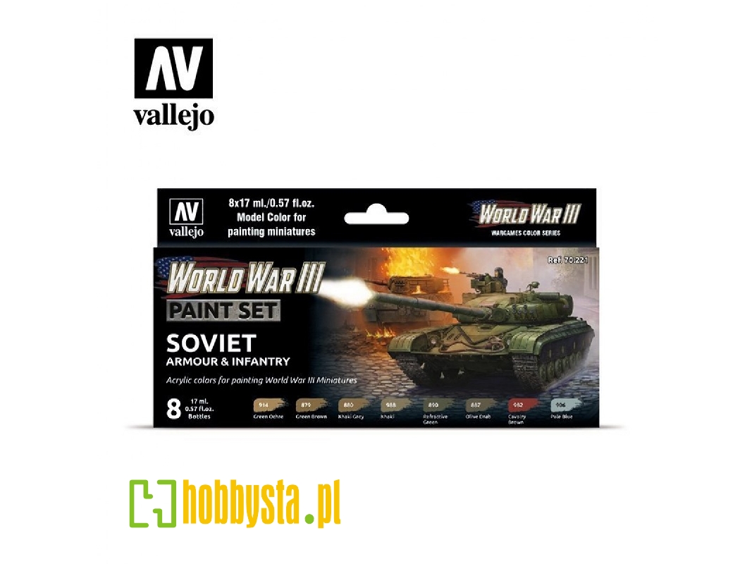 70221 World War Iii Wargames Color Series - Soviet Armour & Infantry Model Color Paint Set - image 1