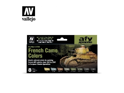 71644 Afv Color Series - Pre-war & Wwii French Camo Colors Model Air Set - image 1