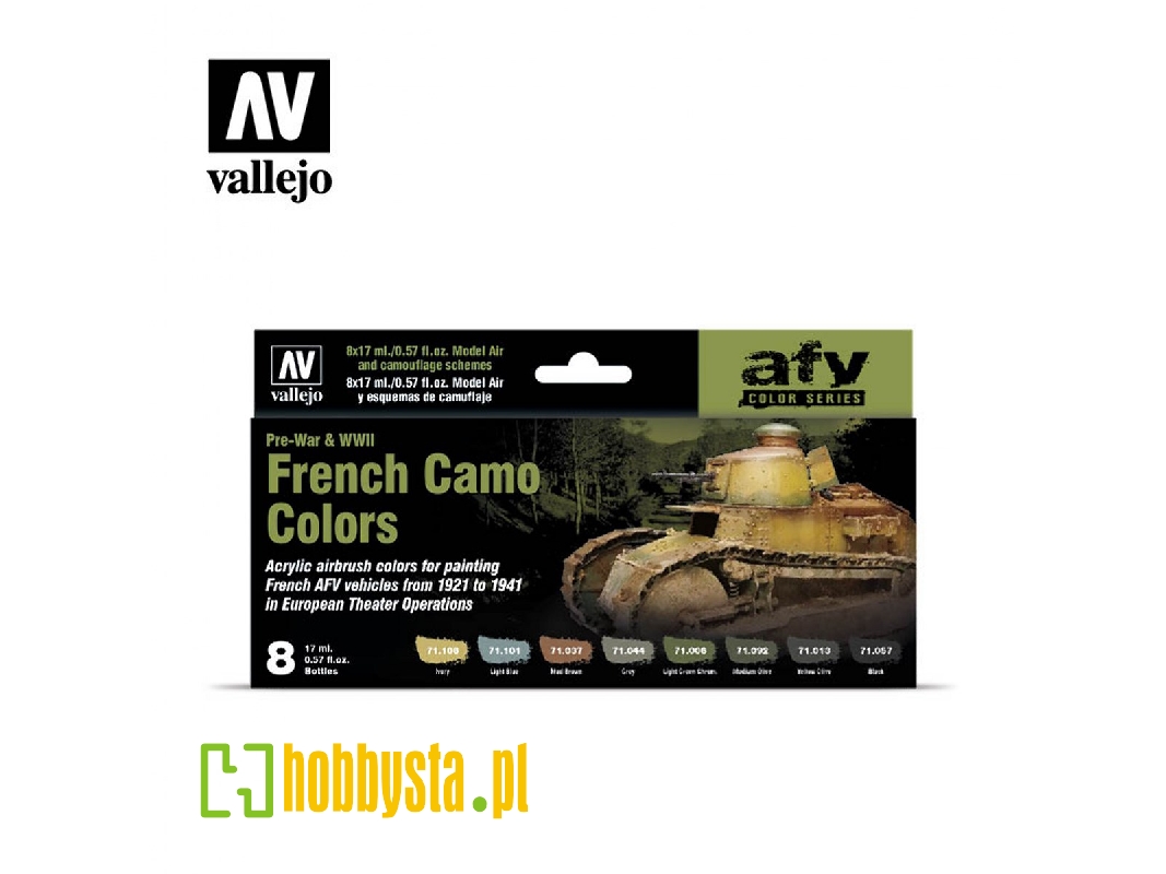 71644 Afv Color Series - Pre-war & Wwii French Camo Colors Model Air Set - image 1