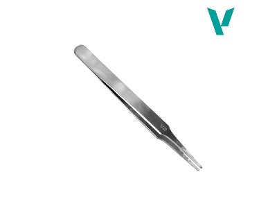 Flat Rounded Stainless Steel Tweezers (120mm) - image 1