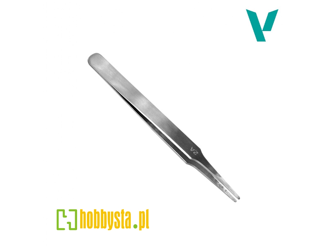 Flat Rounded Stainless Steel Tweezers (120mm) - image 1