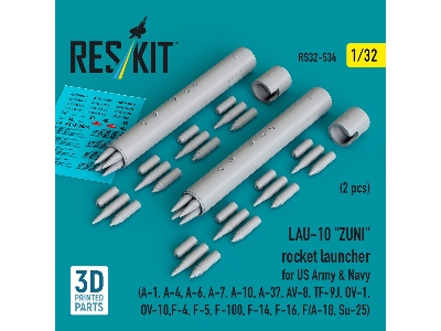 Lau-10 "zuni" Rocket Launcher For Us Army & Navy (2 Pcs / 3d Printed)  - image 1