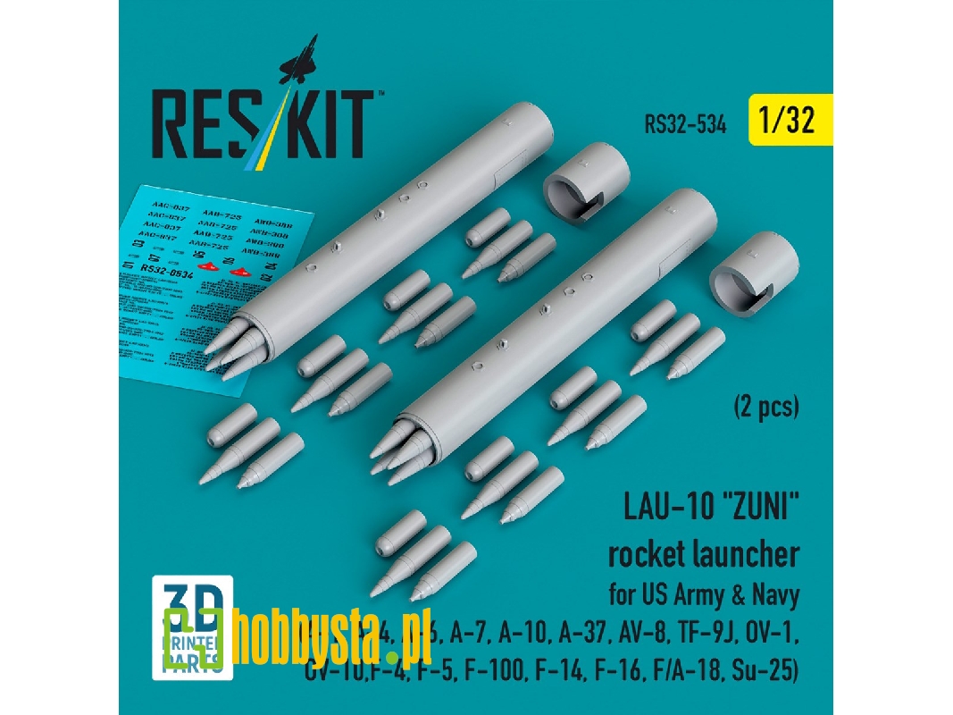 Lau-10 "zuni" Rocket Launcher For Us Army & Navy (2 Pcs / 3d Printed)  - image 1