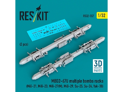 Mbd2-u6-67u Multiple Bombs Racks (2 Pcs / 3d Printed) - image 1
