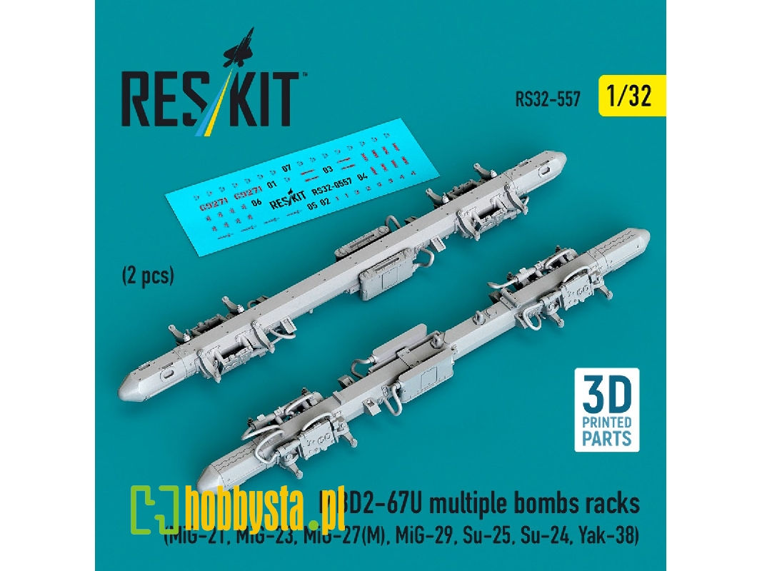 Mbd2-u6-67u Multiple Bombs Racks (2 Pcs / 3d Printed) - image 1