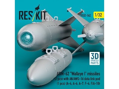 Agm-62 "walleye I" Missiles (2 Pcs) With An/Awg-16 Data Link Pod (1 Piece) - 3d Printed - image 2