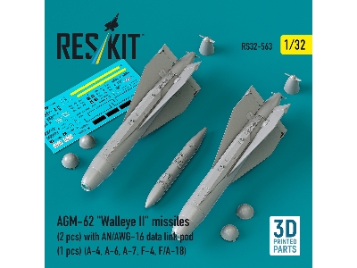 Agm-62 "walleye Ii" Missiles (2 Pcs) With An/Awg-16 Data Link Pod (1 Piece) - 3d Printed - image 1