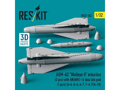 Agm-62 "walleye Ii" Missiles (2 Pcs) With An/Awg-16 Data Link Pod (1 Piece) - 3d Printed - image 2