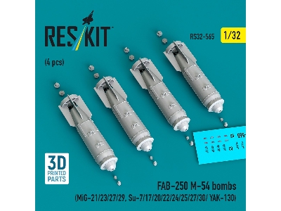 Fab-250 &#1052;-54 Bombs (4 Pcs / 3d Printed) - image 1
