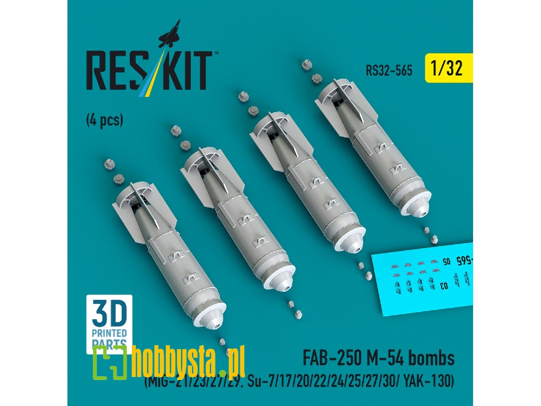 Fab-250 &#1052;-54 Bombs (4 Pcs / 3d Printed) - image 1
