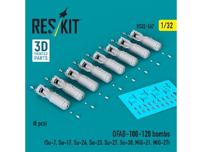 Ofab-100-120 Bombs (8 Pcs / 3d Printed) - image 1