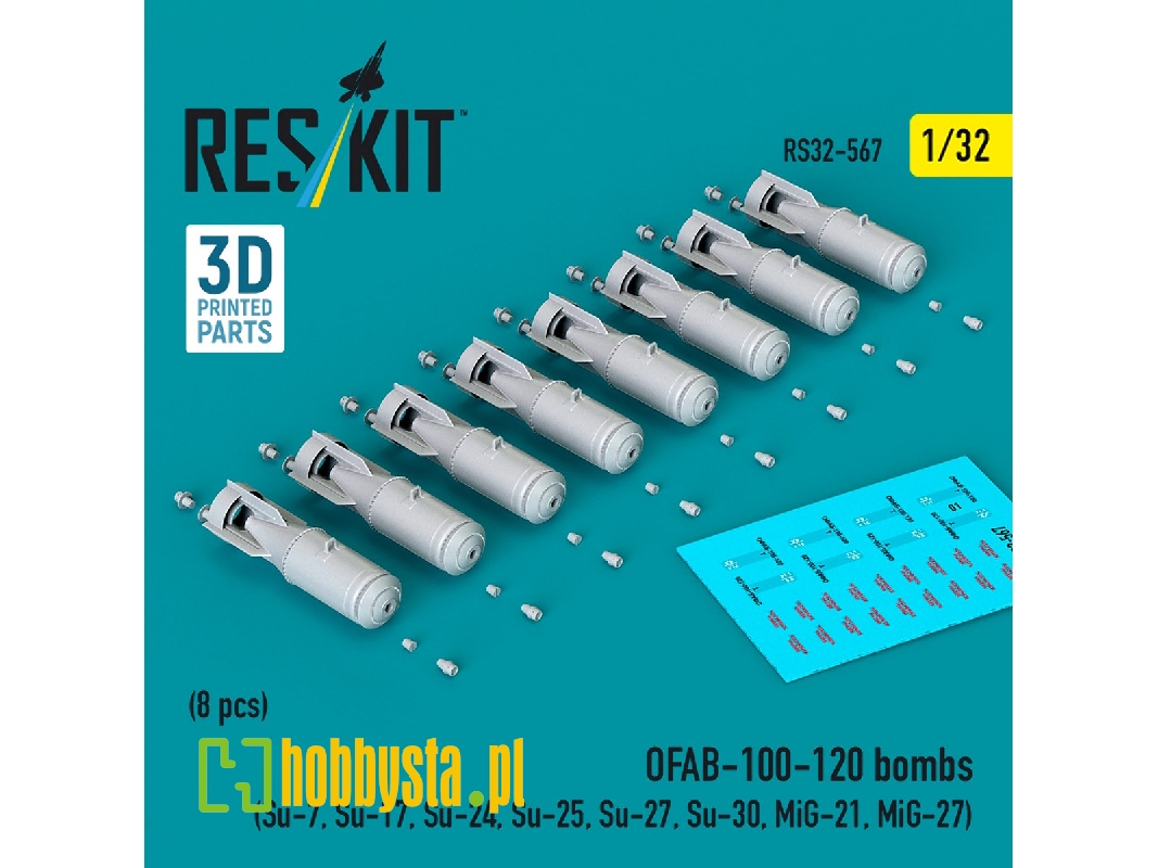 Ofab-100-120 Bombs (8 Pcs / 3d Printed) - image 1