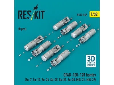 Ofab-100-120 Bombs (8 Pcs / 3d Printed) - image 2