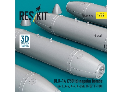 Blu-1a (750 Lb) Napalm Bombs (4 Pcs / 3d Printed) - image 2